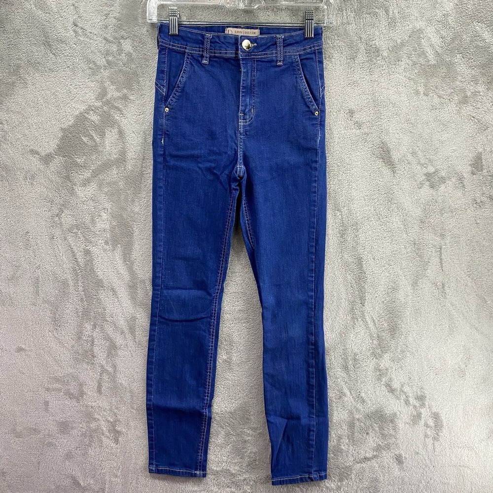 Dimy Denim Kim High Rise Skinny Jeans Women's 26 Royal Blue Brazil